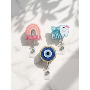 Set of three reels featuring colorful designs.